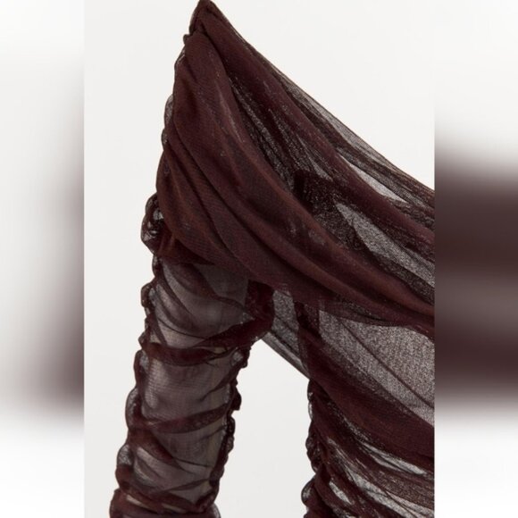 ZARA DRAPED 100% SILK WRAP TOP - Picture 7 of 7